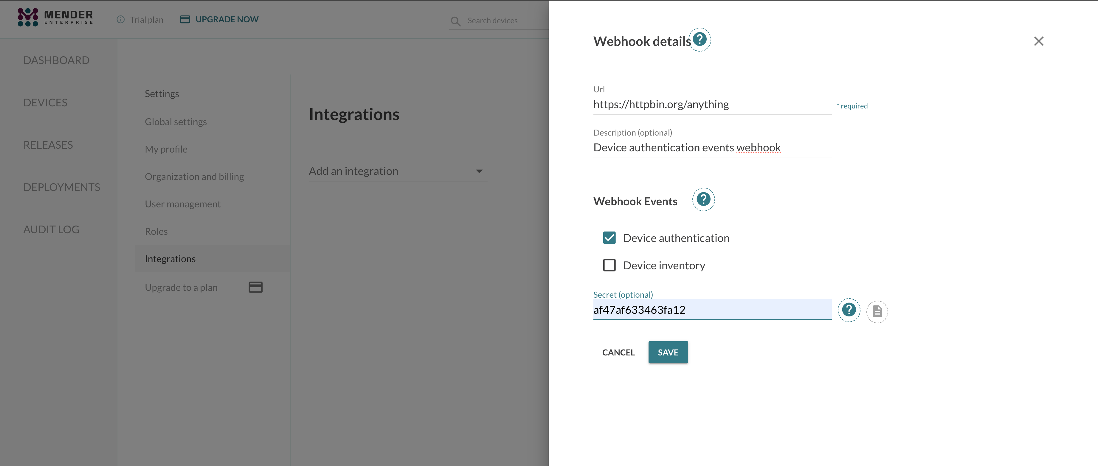integration setup